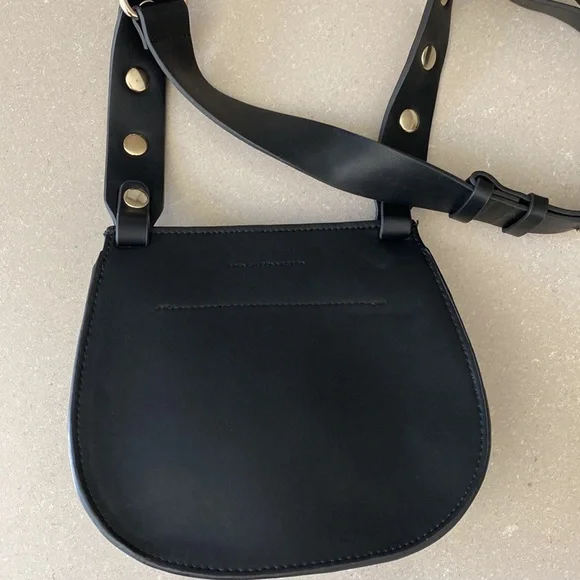 French Connection Saddlebag Black Leather - Picture 9 of 14